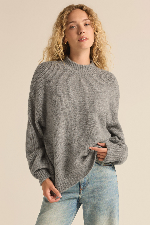 Z SUPPLY - DANICA SWEATER CLASSIC HEATHER GREY