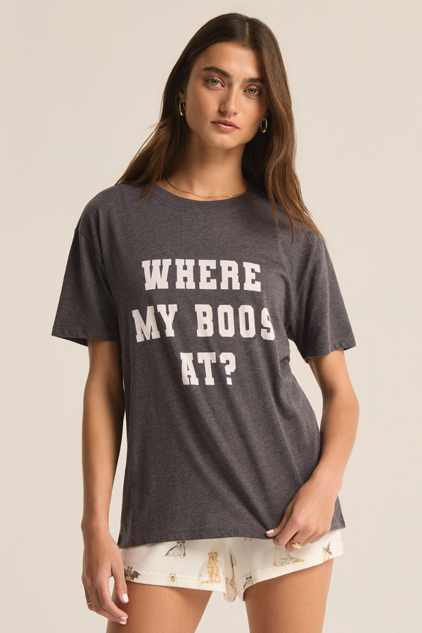 Z SUPPLY - MY BOOS BOYFRIEND TEE CHARCOAL HEATHER