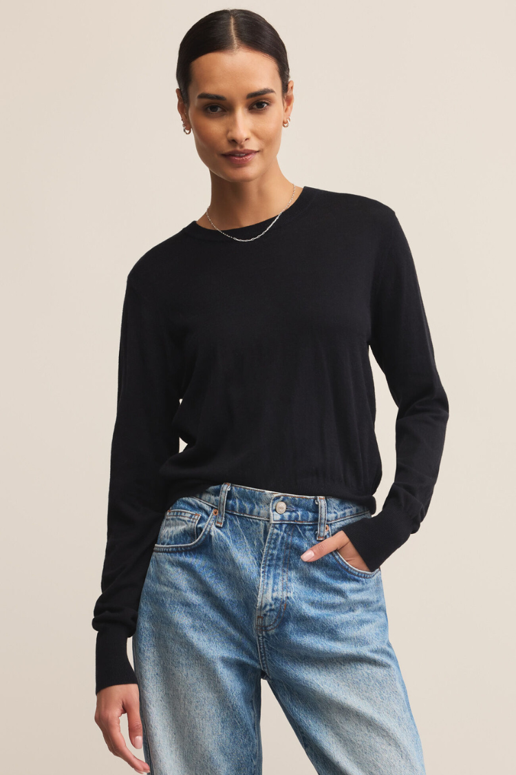 Z SUPPLY - THE PERFECT LAYER SWEATER BLACK