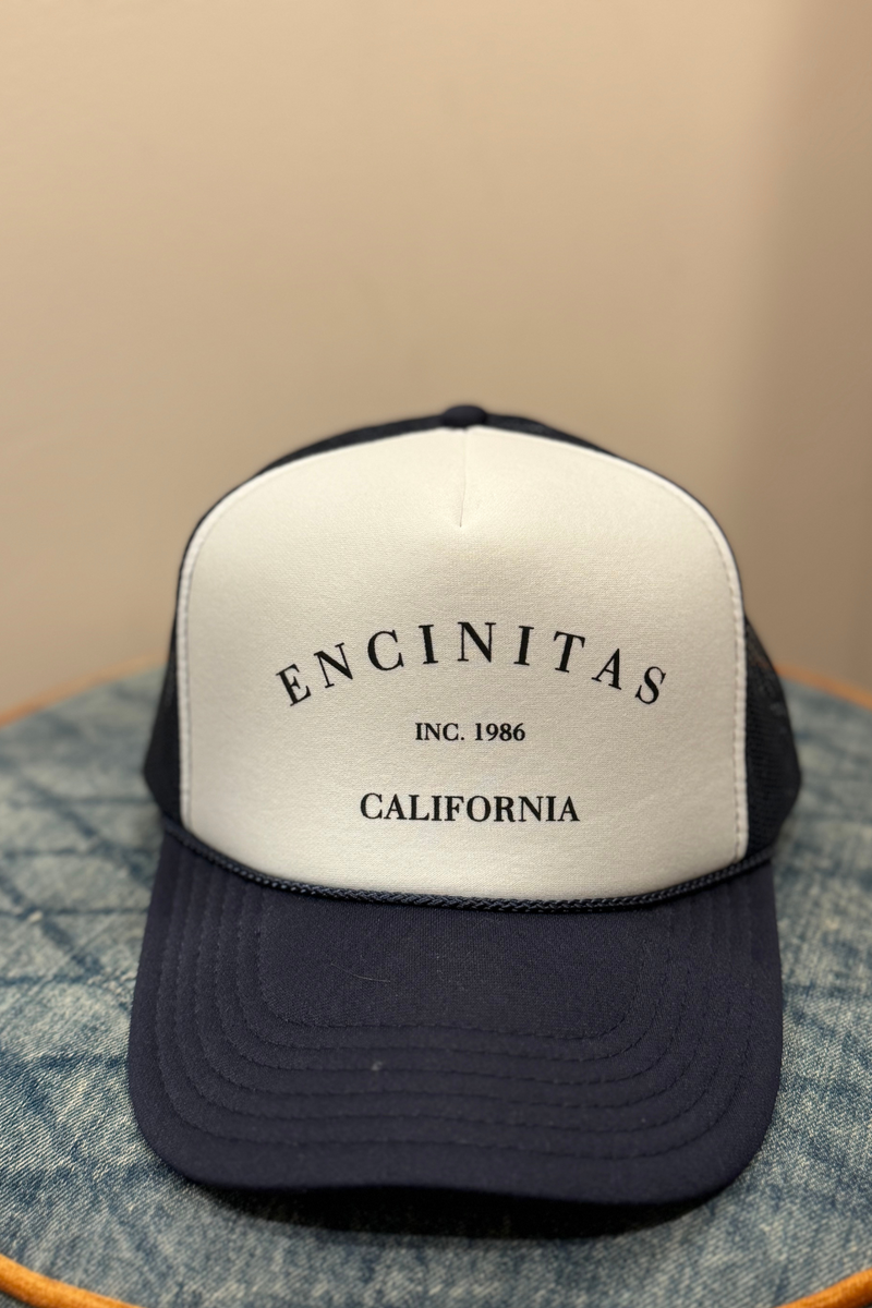 NOT FROM MALIBU - ENCINITAS TRUCKER HAT NAVY / WHITE