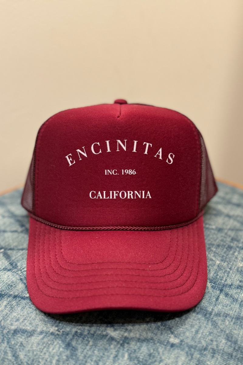 NFM - HOMETOWN TRUCKER HAT ENCINITAS BORDEAUX