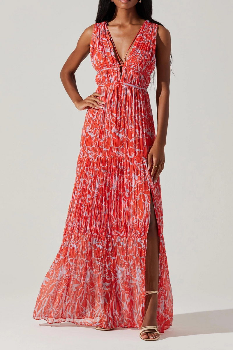 ASTR THE LABEL - PESCADERO PLEATED MAXI DRESS