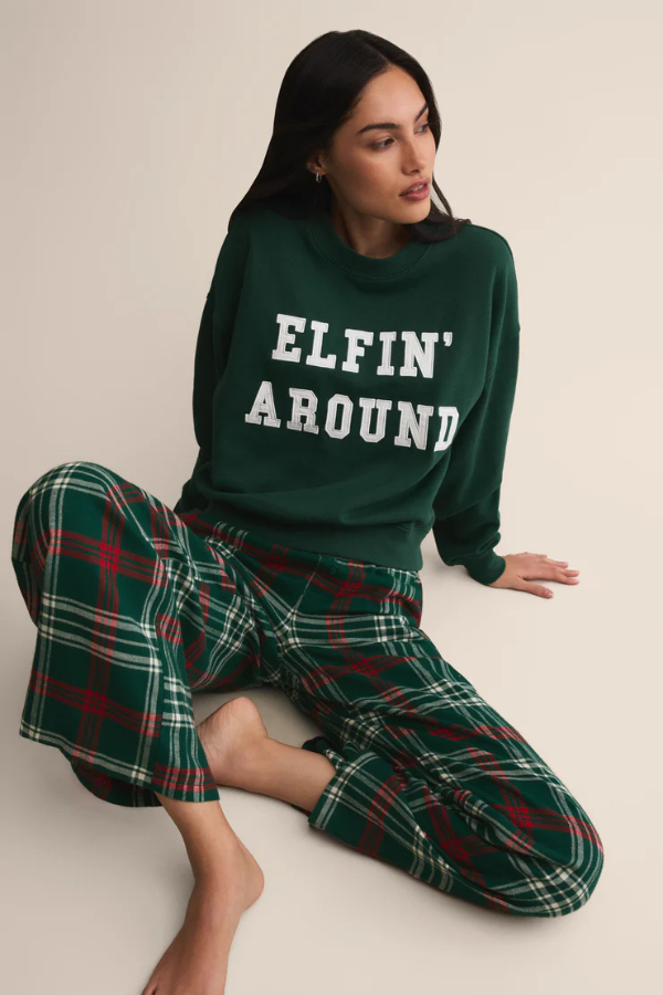 Z SUPPLY - FESTIVE HOLIDAY SWEATSHIRT MISTLETOE