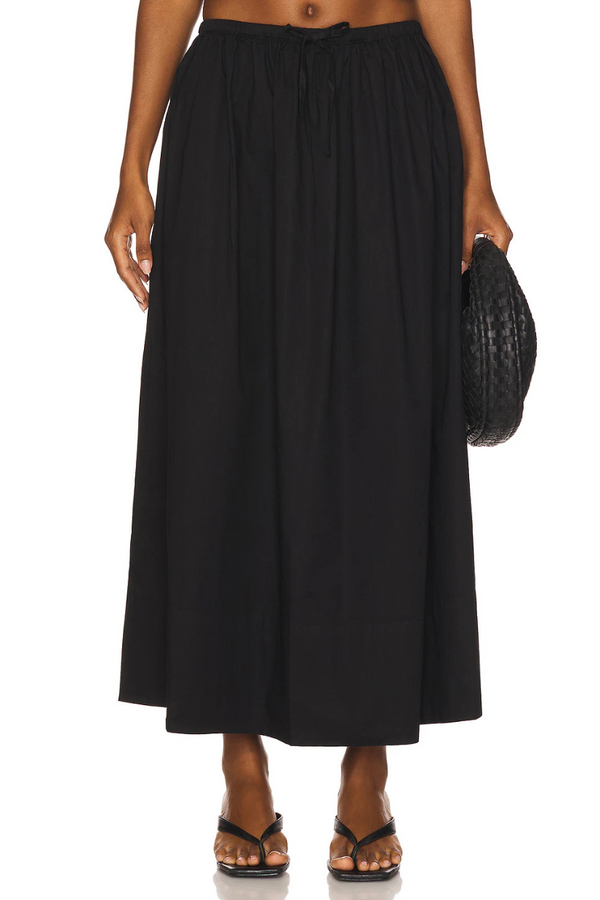 PISTOLA - NOELLE POPLIN MAXI SKIRT NOIR