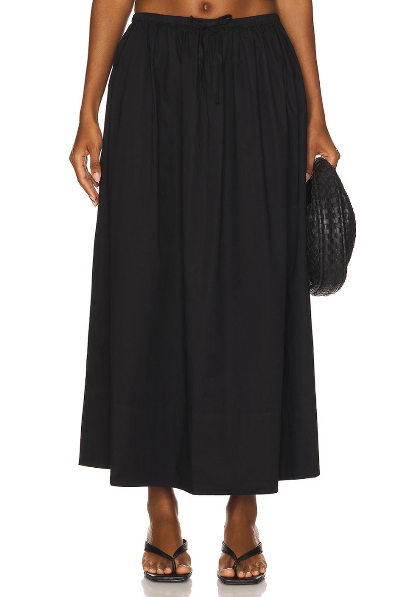 PISTOLA - NOELLE POPLIN MAXI SKIRT NOIR
