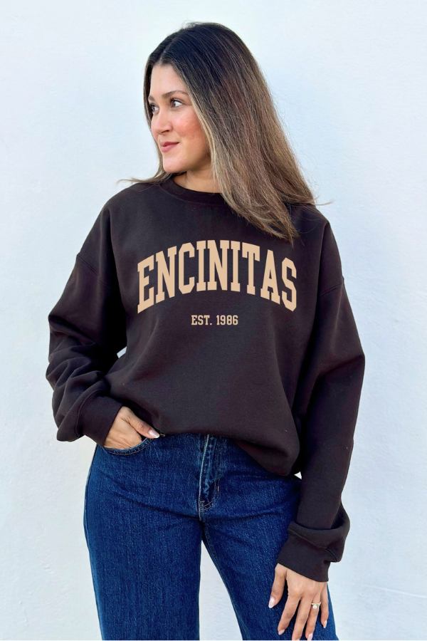 SWIRL SOCIETY - HOMETOWN ENCINITAS CREW NECK CHOCOLATE SAND