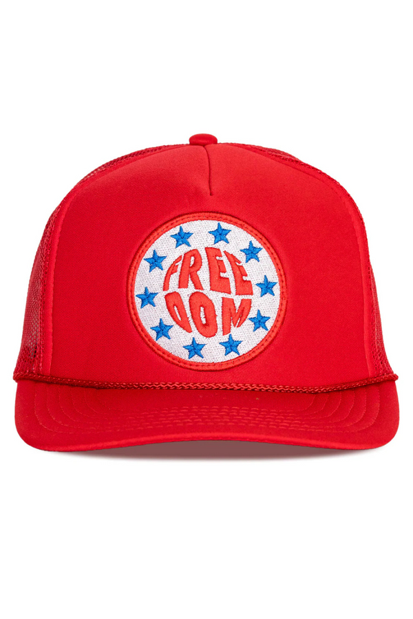 FRIDAY FEELIN - FREEDOM STARS TRUCKER HAT IN RED
