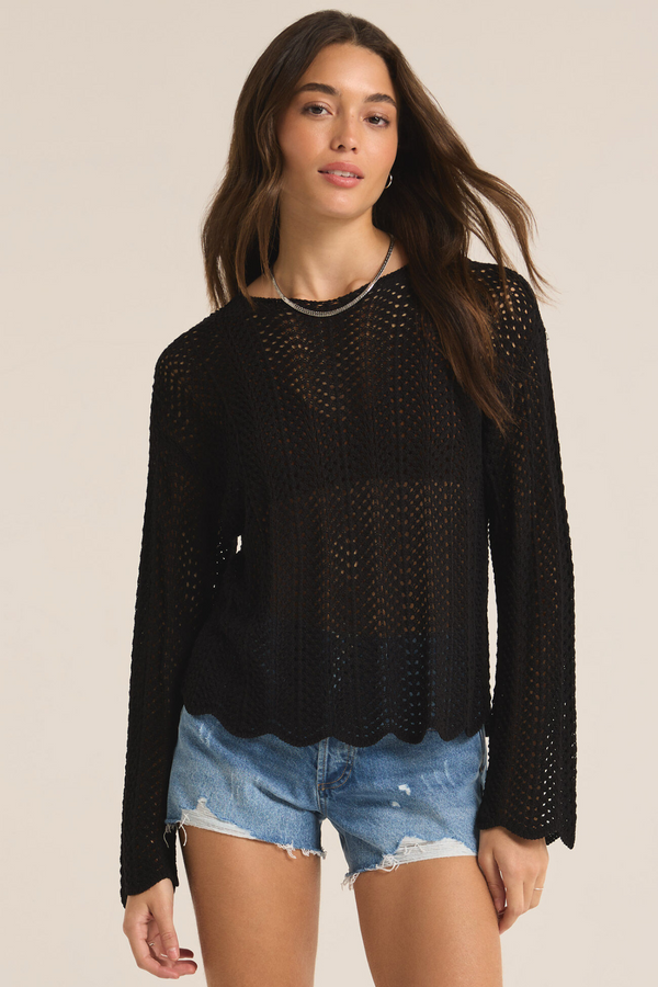 Z SUPPLY - DONOVAN CROCHET TOP BLACK