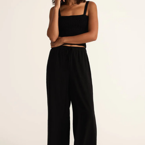 Z SUPPLY - EASTON TEXTURED LINEN PANT BLACK – swirlboutique