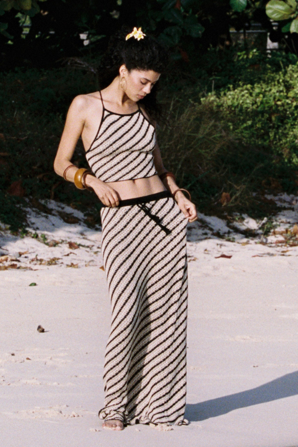 LSPACE - LA BIANCA SKIRT TIP THE SCALES STRIPE