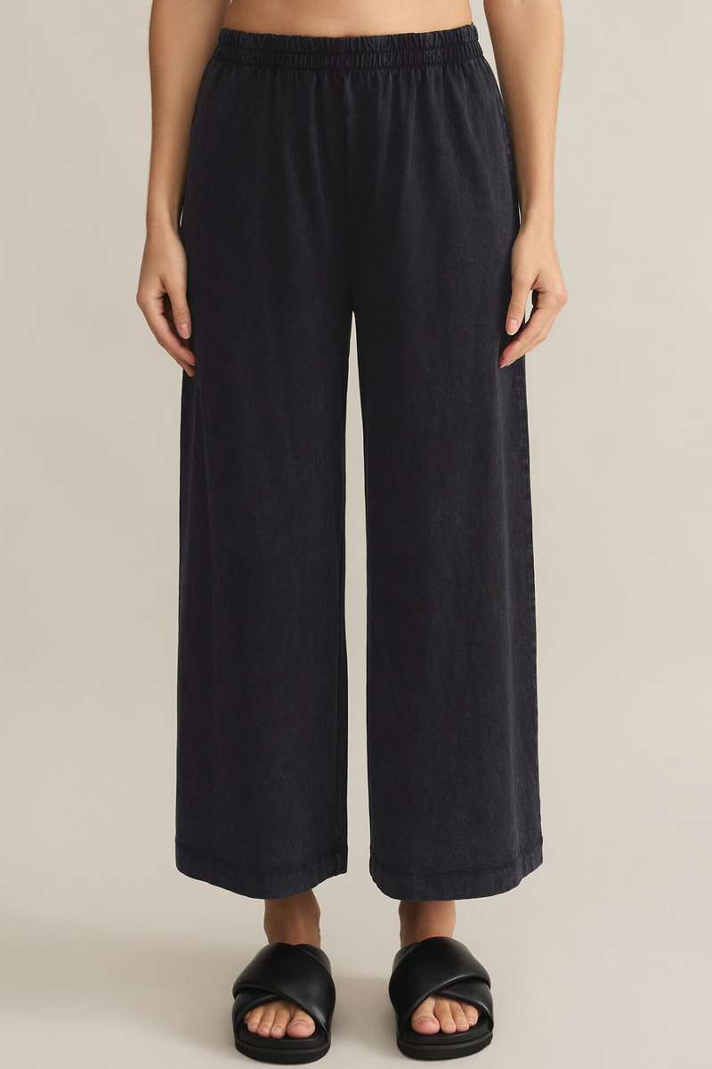 Z SUPPLY - SCOUT JERSEY FLARE PANT BLACK