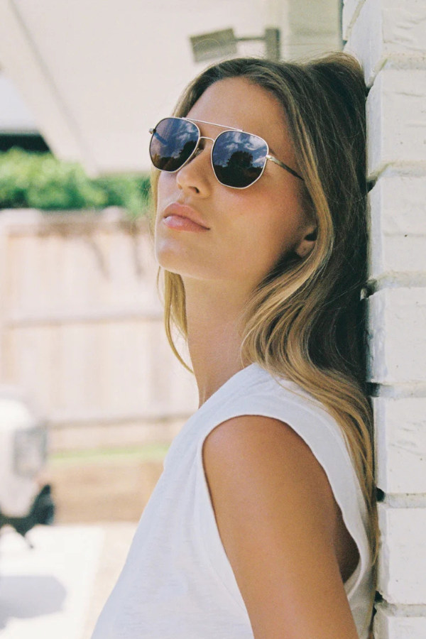Z SUPPLY - HIGHWAY POLARIZED SUNGLASSES GOLD BROWN