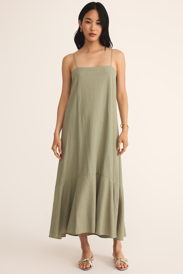 Z SUPPLY - COAST LINEN MAXI DRESS AVOCADO