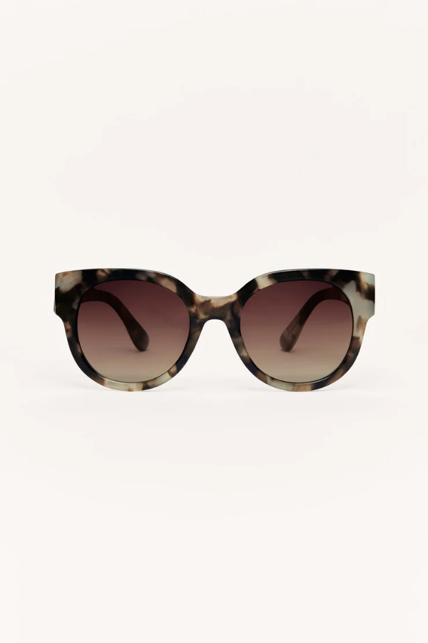 Z SUPPLY - LUNCH DATE POLARIZED SUNGLASSES MARBLED TORT