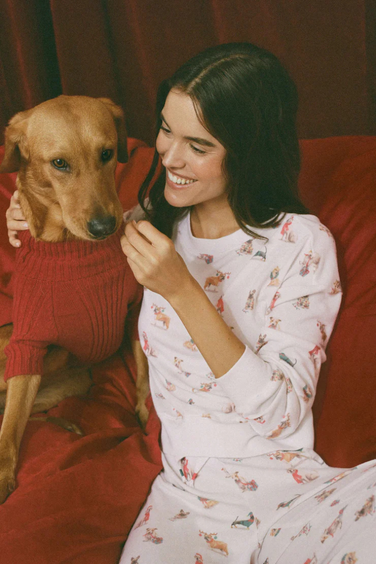 Z SUPPLY - COZY UP PUP LONG SLEEVE WHITE