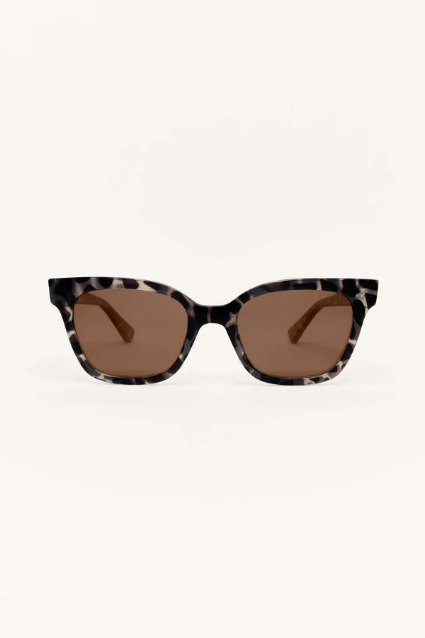 Z SUPPLY - HIGH TIDE POLARIZED SUNGLASSES MARBLED TORT BRONZE