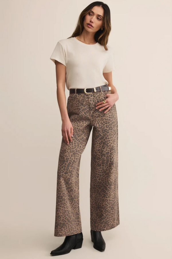 Z SUPPLY - MARLI DENIM LEOPARD PANT