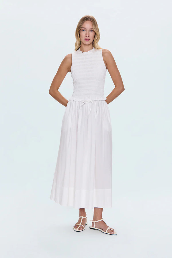 PISTOLA - NOELLE POPLIN MAXI SKIRT LE BLANC