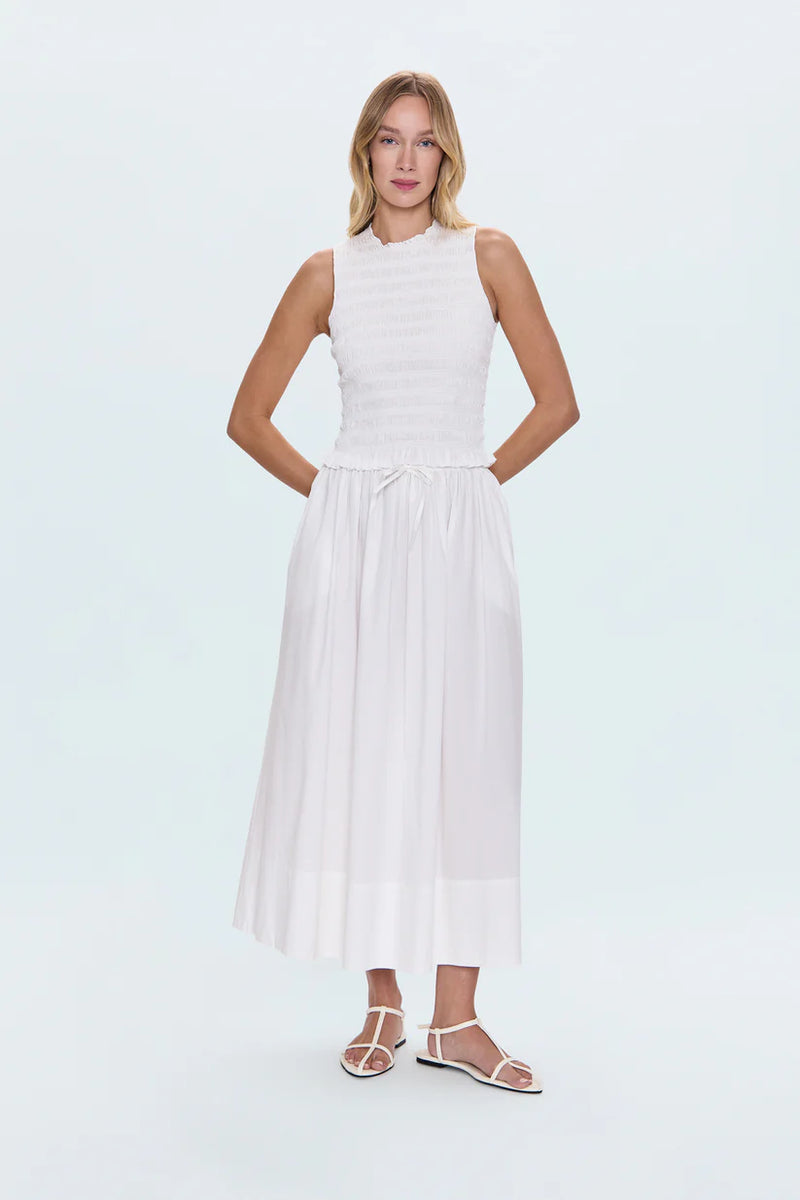 PISTOLA - NOELLE POPLIN MAXI SKIRT LE BLANC