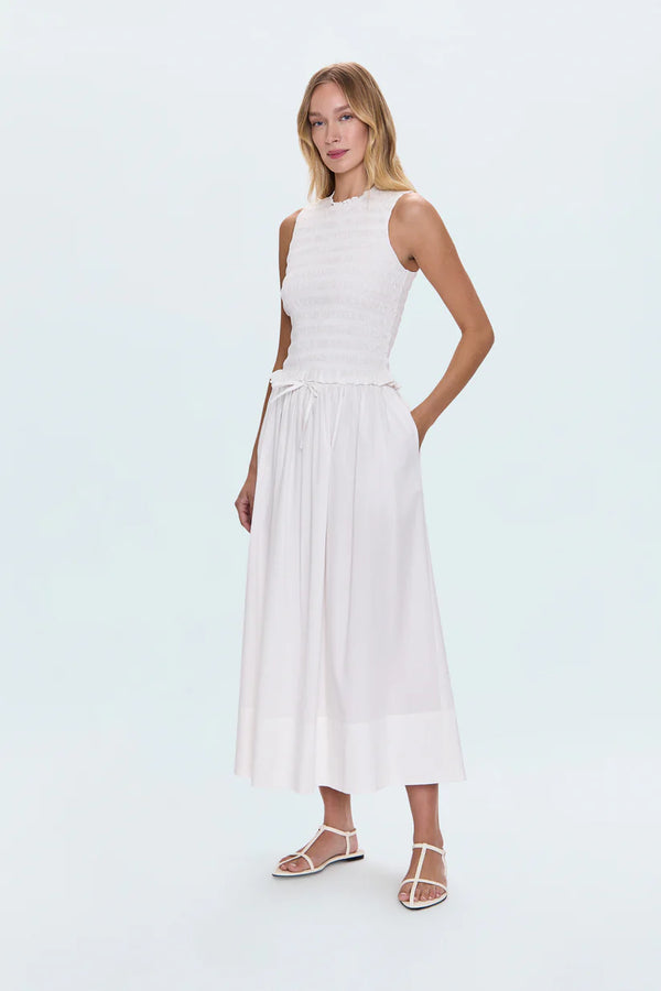 PISTOLA - NOELLE POPLIN MAXI SKIRT LE BLANC