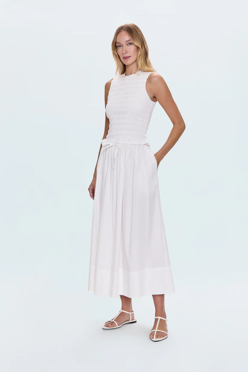 PISTOLA - NOELLE POPLIN MAXI SKIRT LE BLANC