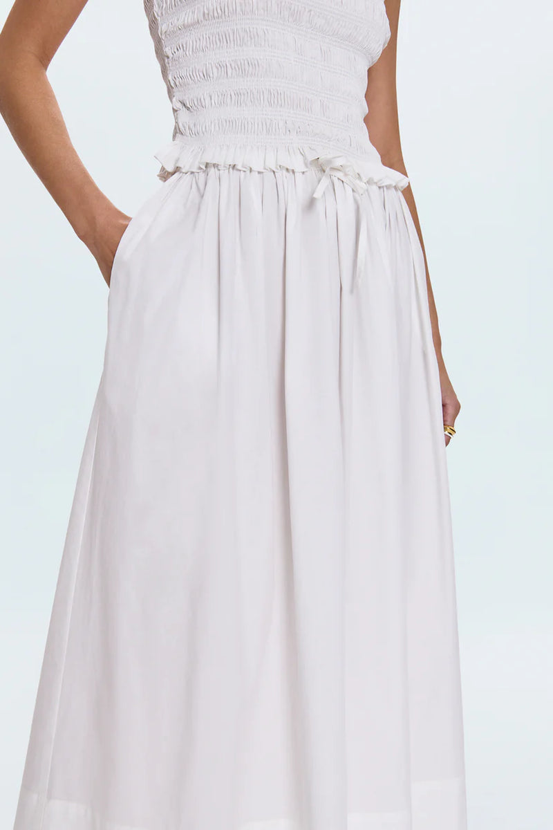PISTOLA - NOELLE POPLIN MAXI SKIRT LE BLANC