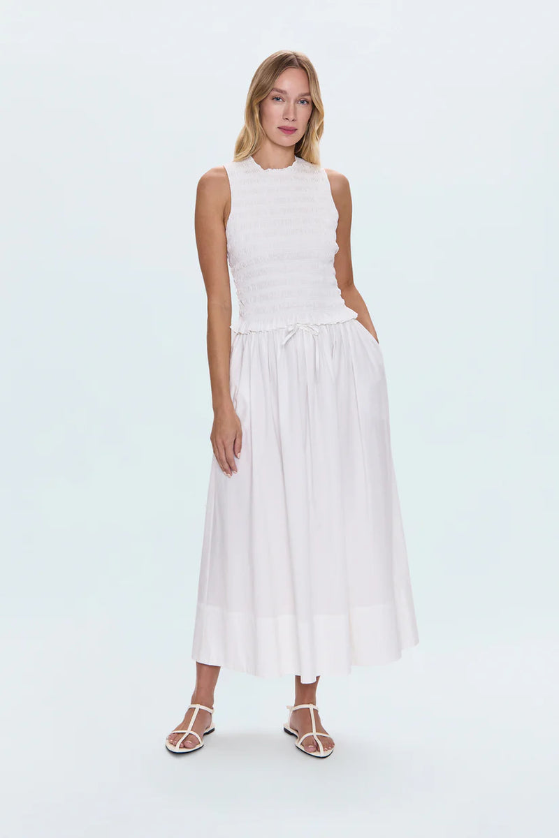 PISTOLA - NOELLE POPLIN MAXI SKIRT LE BLANC