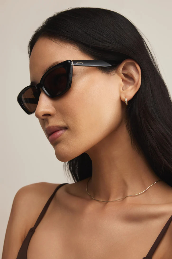 Z SUPPLY - STAYCATION POLARIZED SUNGLASSES BLACK BROWN