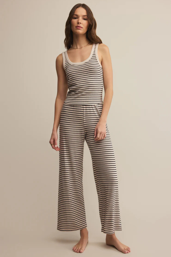 Z SUPPLY - LUXE STRIPE PANT CRYSTAL