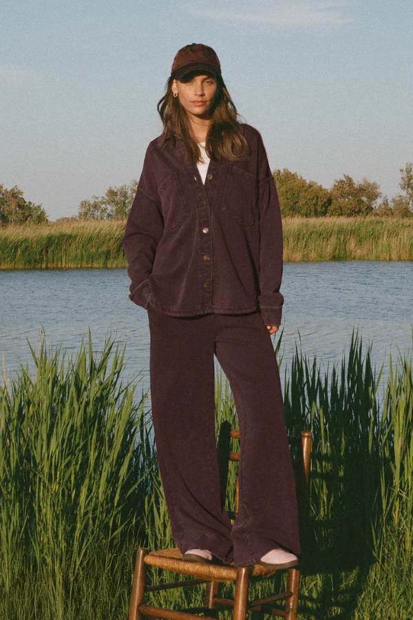 Z SUPPLY - ALL DAY KNIT JACKET CHOCOLATE CHERRY