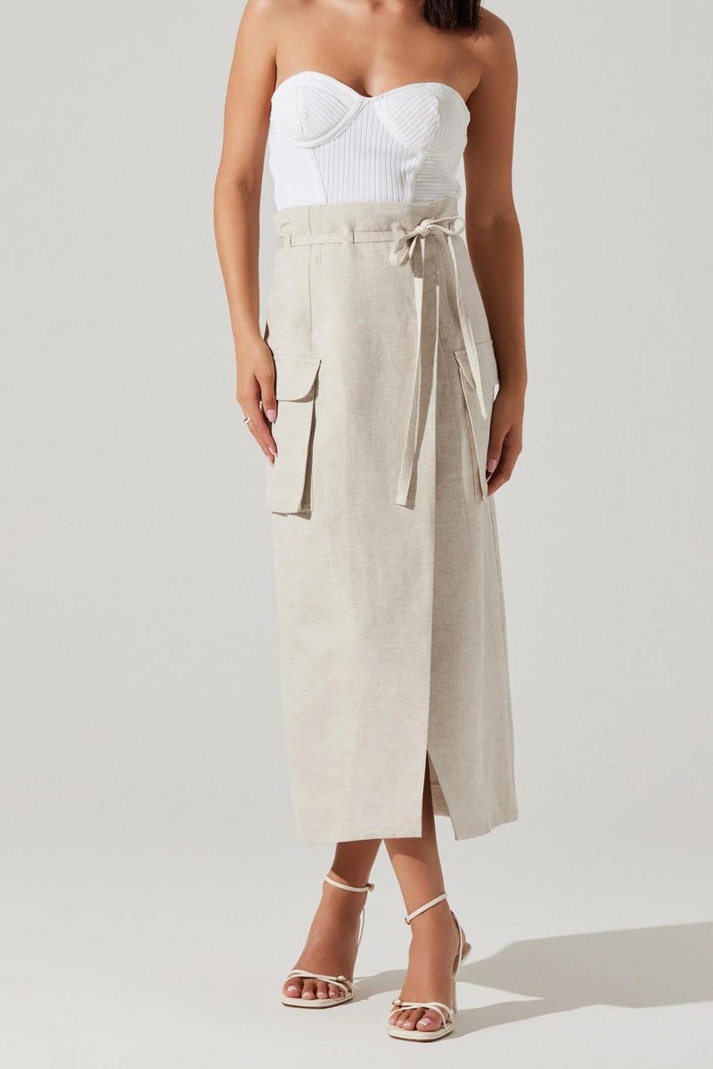 ASTR THE LABEL - NARA WRAP FRONT MIDI SKIRT