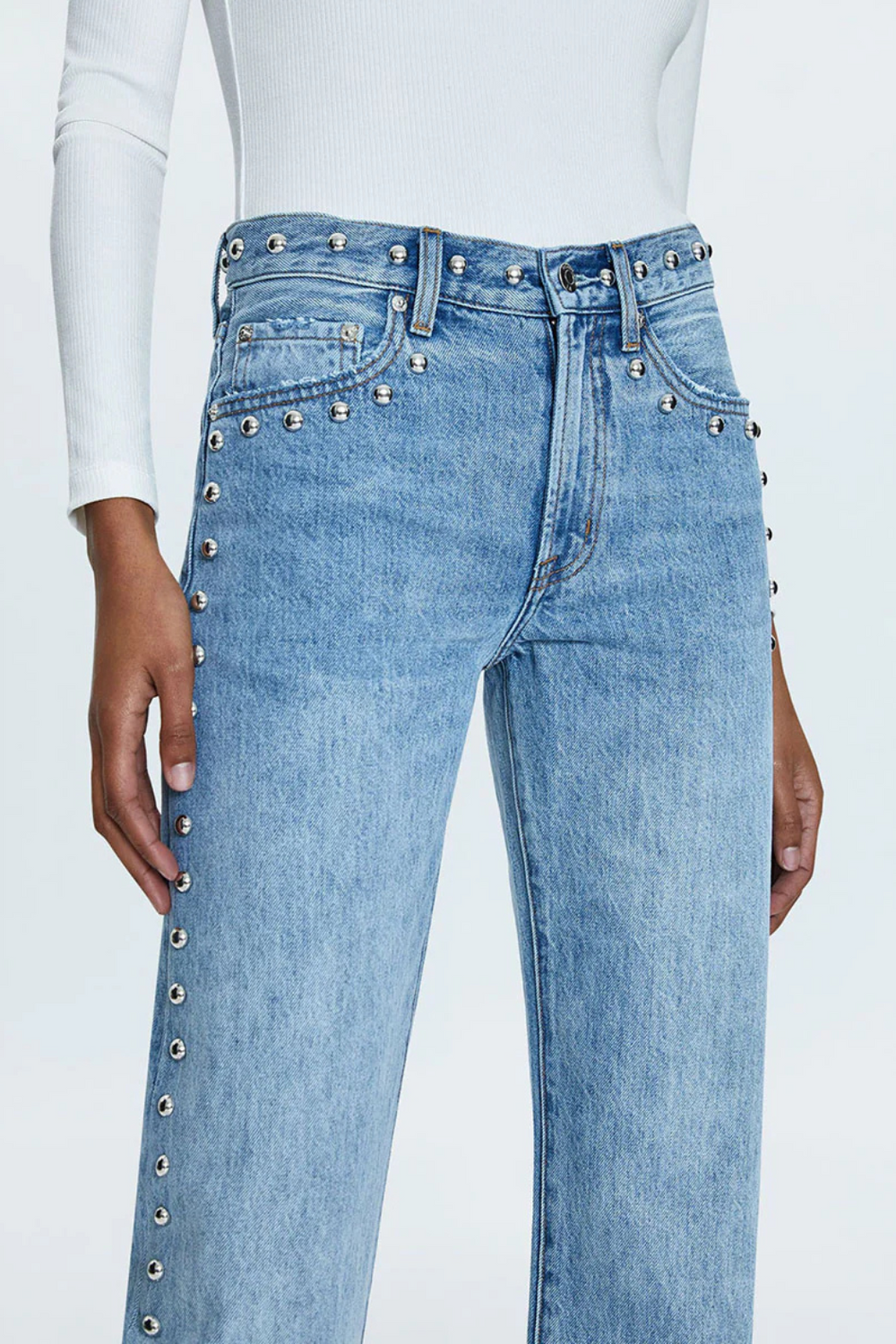 ♡　 PISTOLA - LEXI MID RISE BOWED STRAIGHT JEAN ARIES