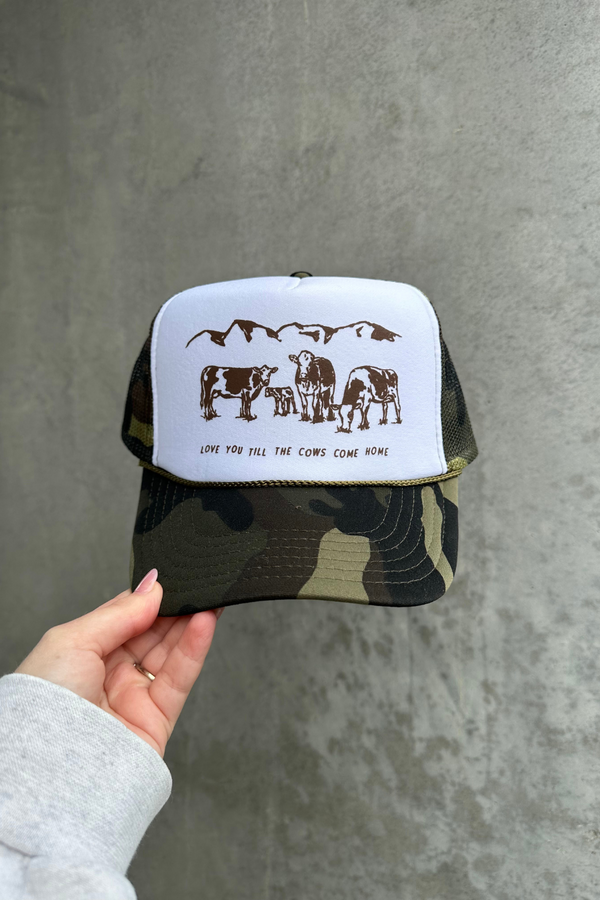NFM - COWS COME HOME TRUCKER HAT CAMO ESPRESSO SPLIT