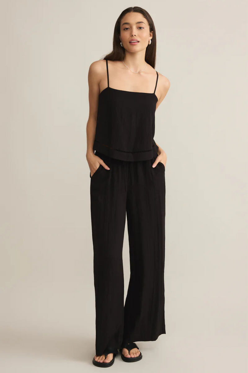 Z SUPPLY - SOLEIL TEXTURED PANT BLACK