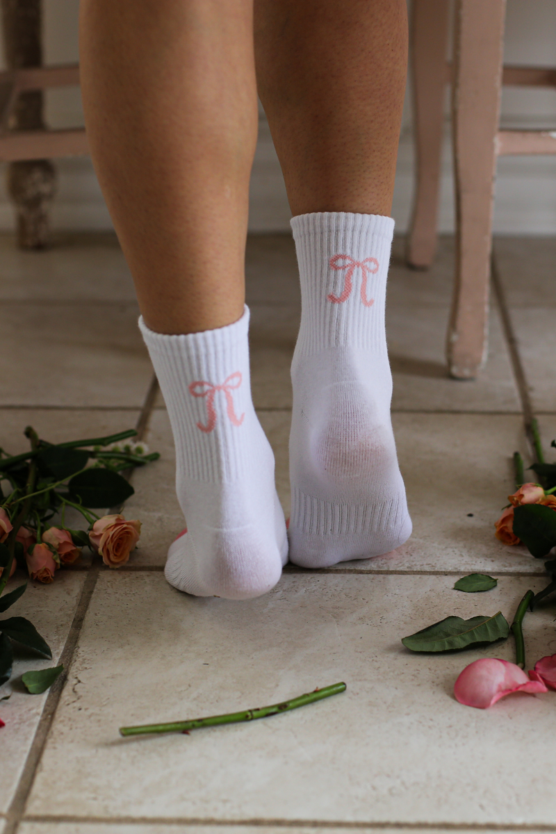 NFM - BOW SOCKS PALE PINK