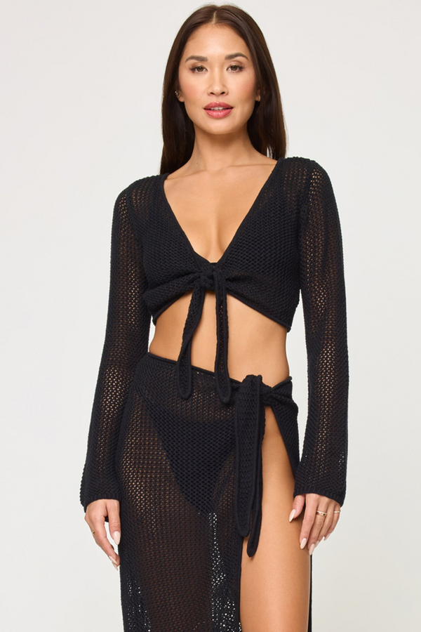 LSPACE - SOLEIL SARONG SKIRT BLACK