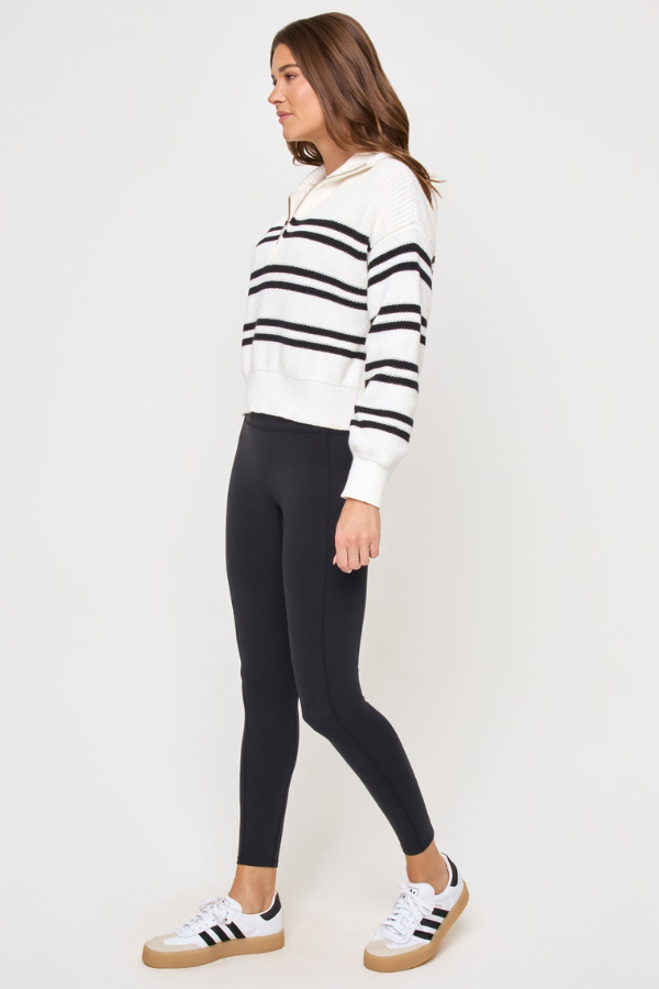 LSPACE - ULTRA STRIPE SWEATER BLACK WHITE