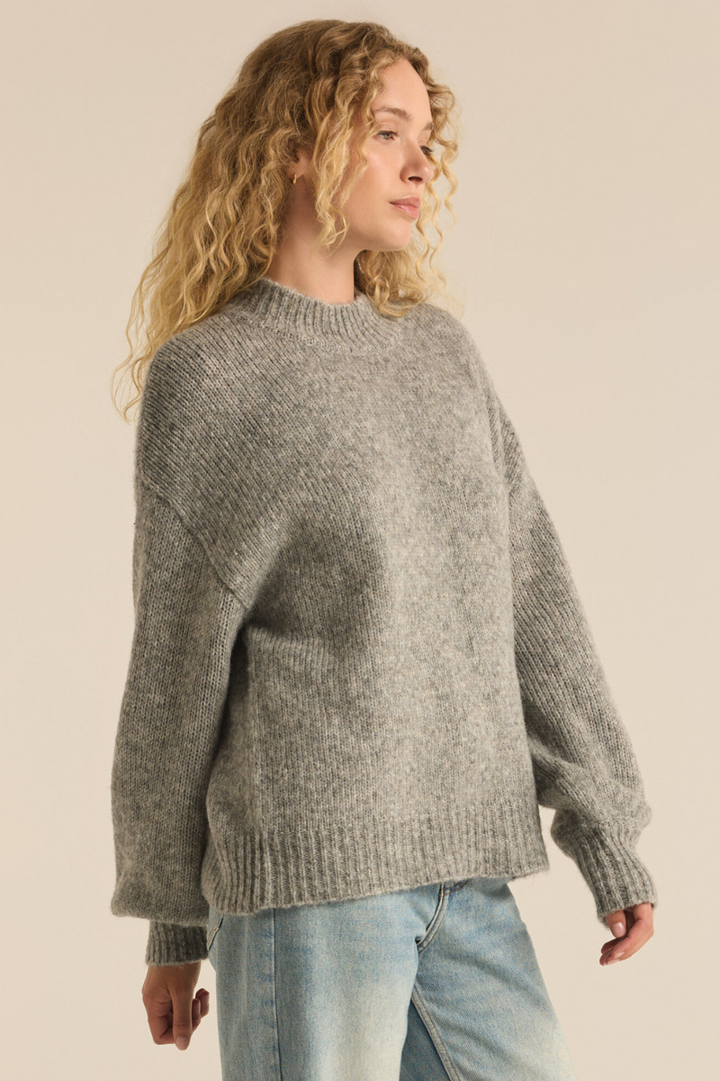 Z SUPPLY - DANICA SWEATER CLASSIC HEATHER GREY