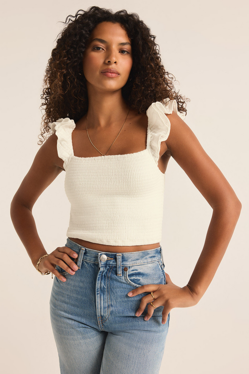 Z SUPPLY - HERA GAUZE TOP OFF WHITE