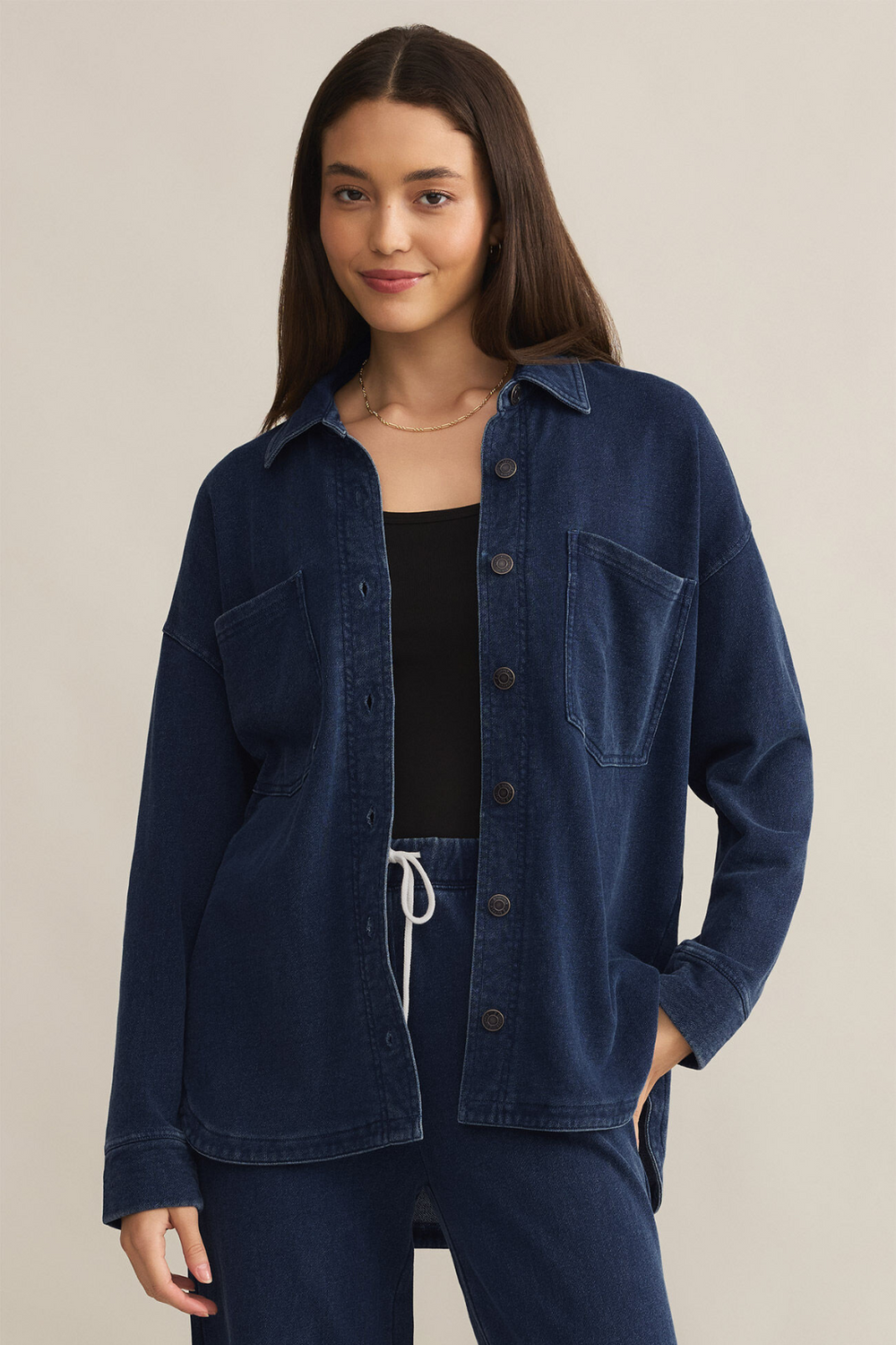 Z SUPPLY - ALL DAY KNIT DENIM JACKET INDIGO – swirlboutique