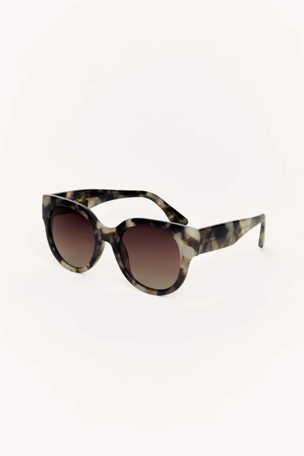 Z SUPPLY - LUNCH DATE POLARIZED SUNGLASSES MARBLED TORT
