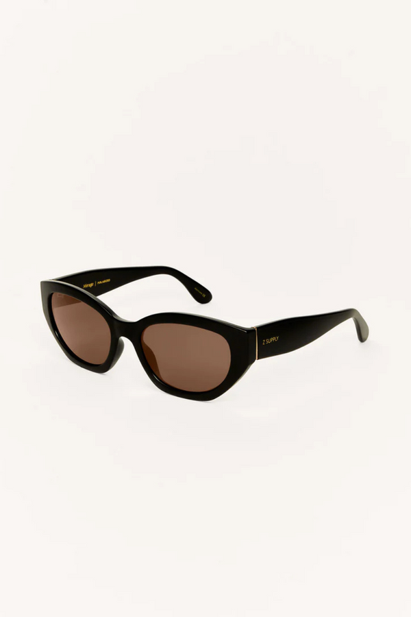 Z SUPPLY - MIRAGE SUNGLASSES POLISHED BLACK BROWN