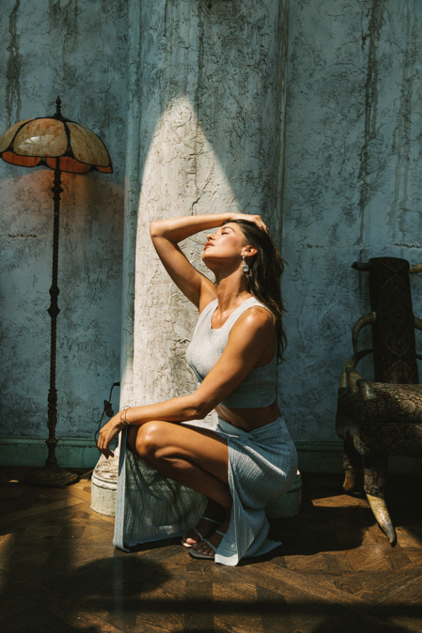 LSPACE - HEART OF GOLD SKIRT METALLIC SILVER