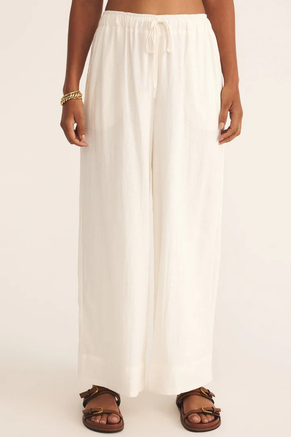 Z SUPPLY - EASTON LINEN PANT WHITE