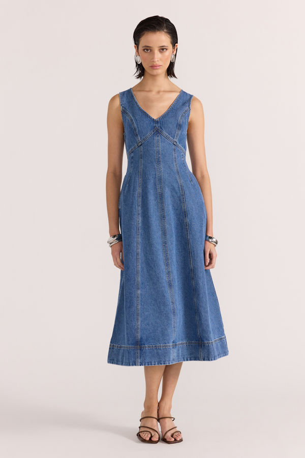 STAPLE THE LABEL - ALDEN DENIM MIDI DRESS