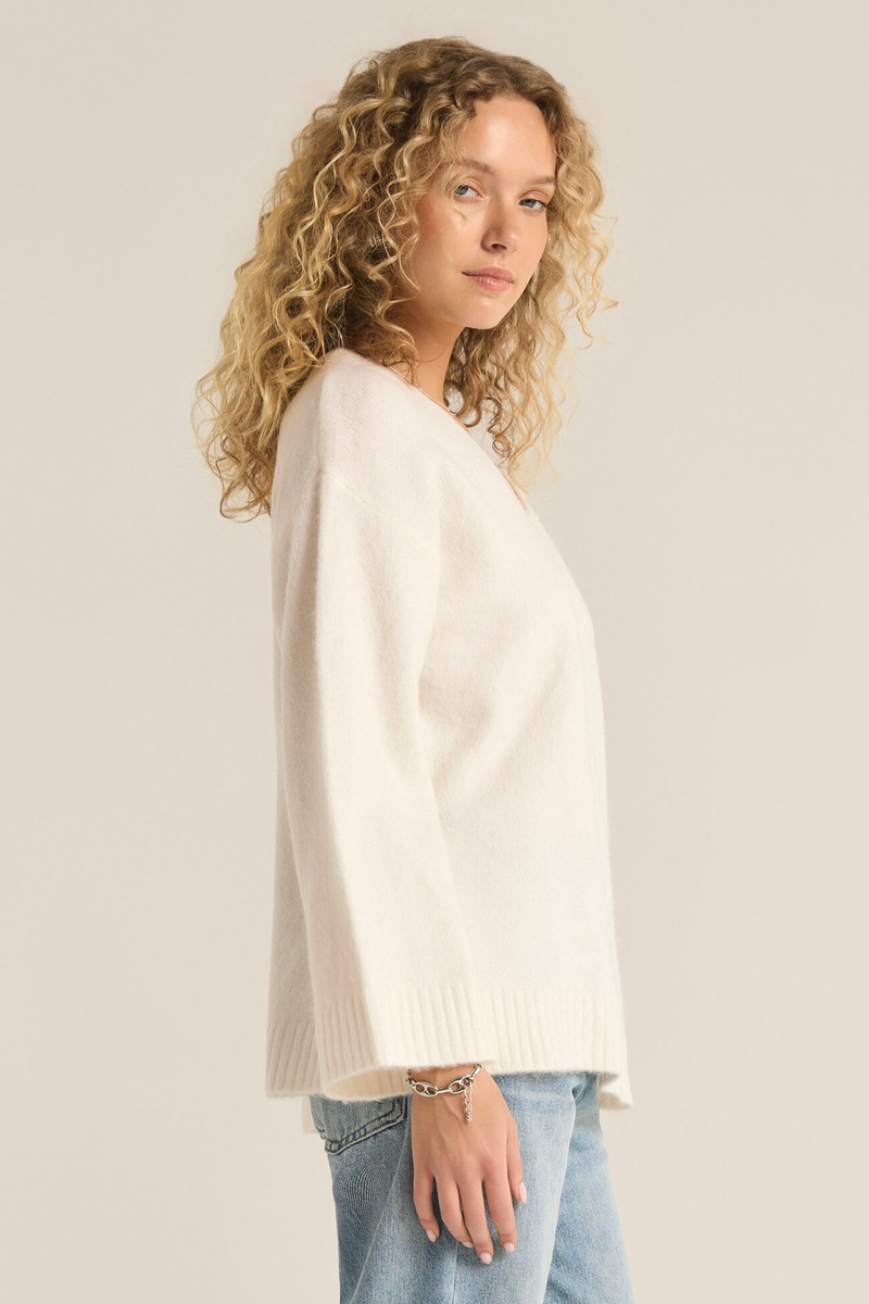 Z SUPPLY - MODERN V NECK SWEATER SEA SALT