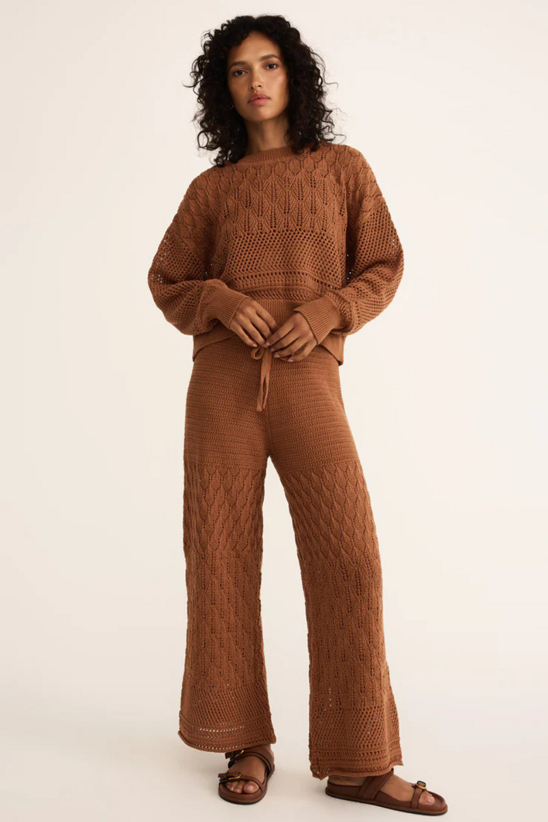Z SUPPLY - RUE CROCHET SWEATER TEAKWOOD