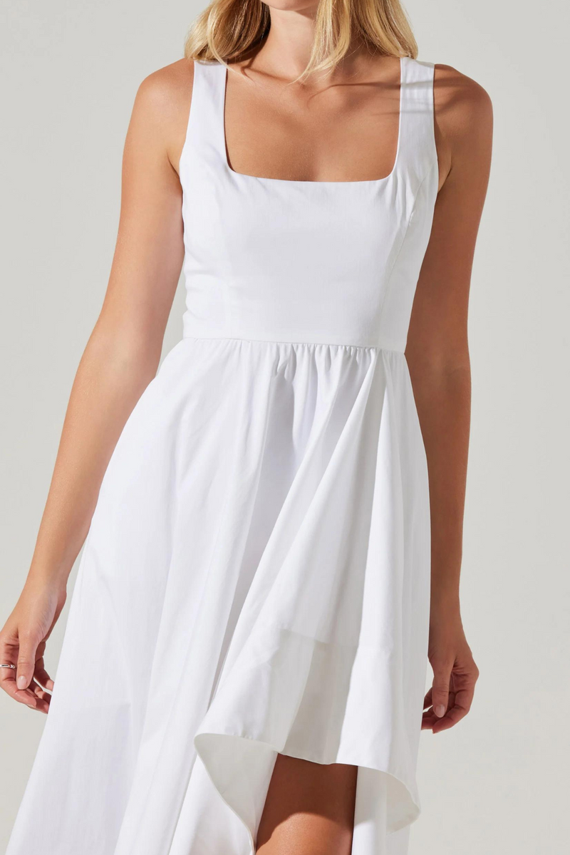 ASTR THE LABEL - ALLORA ASYMMETRICAL MIDI DRESS WHITE