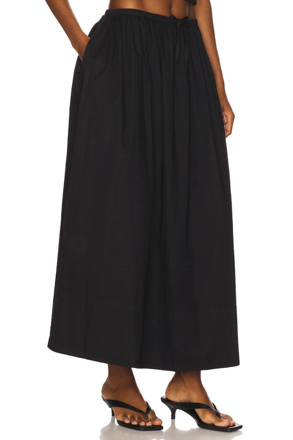 PISTOLA - NOELLE POPLIN MAXI SKIRT NOIR