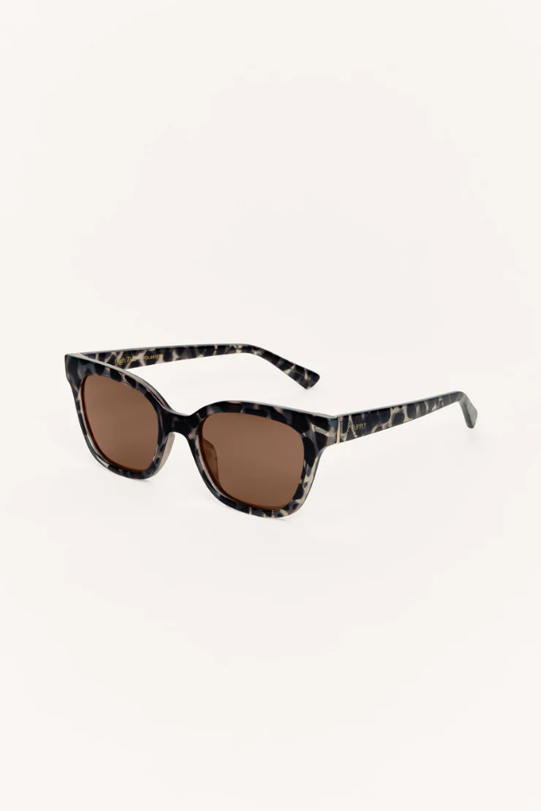 Z SUPPLY - HIGH TIDE POLARIZED SUNGLASSES MARBLED TORT BRONZE
